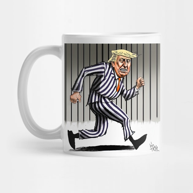 Trump running from Prison T-Shirts Design by Maverick Media